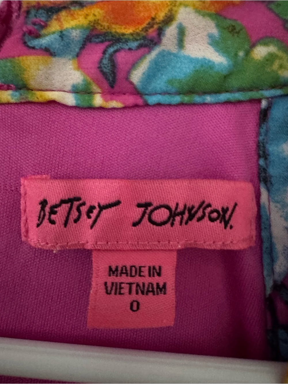Betsey Johnson Pink Floral Chiffon Halter Dress Size 0 - Picture 6 of 12